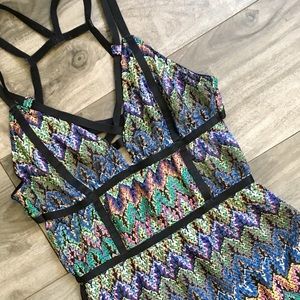 Top Shop Multicolor strappy festival bodysuit